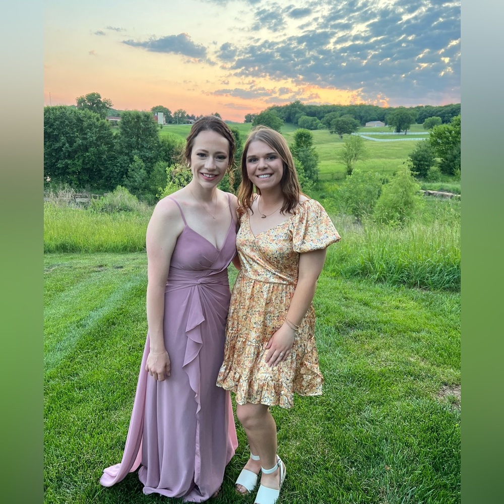 Azazie Mauve Bridesmaid Dress and pink Dress